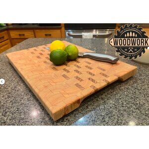 Handcrafted Cedar & Pine Wooden End Grain Cutting Board  Premium Solid Wood